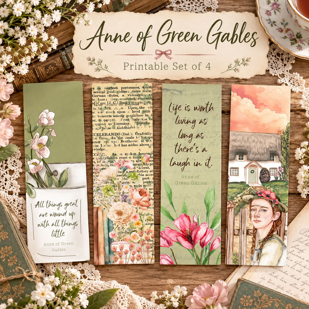 Anne of Green Gables printable bookmark collection