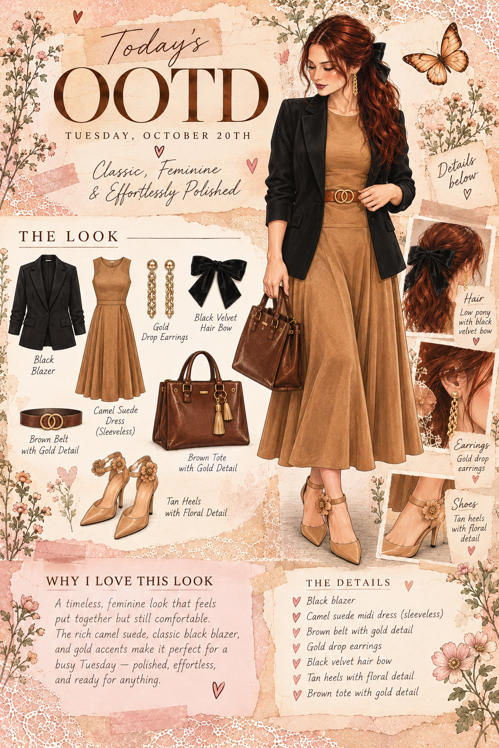 Today's OOTD illustrated outfit details