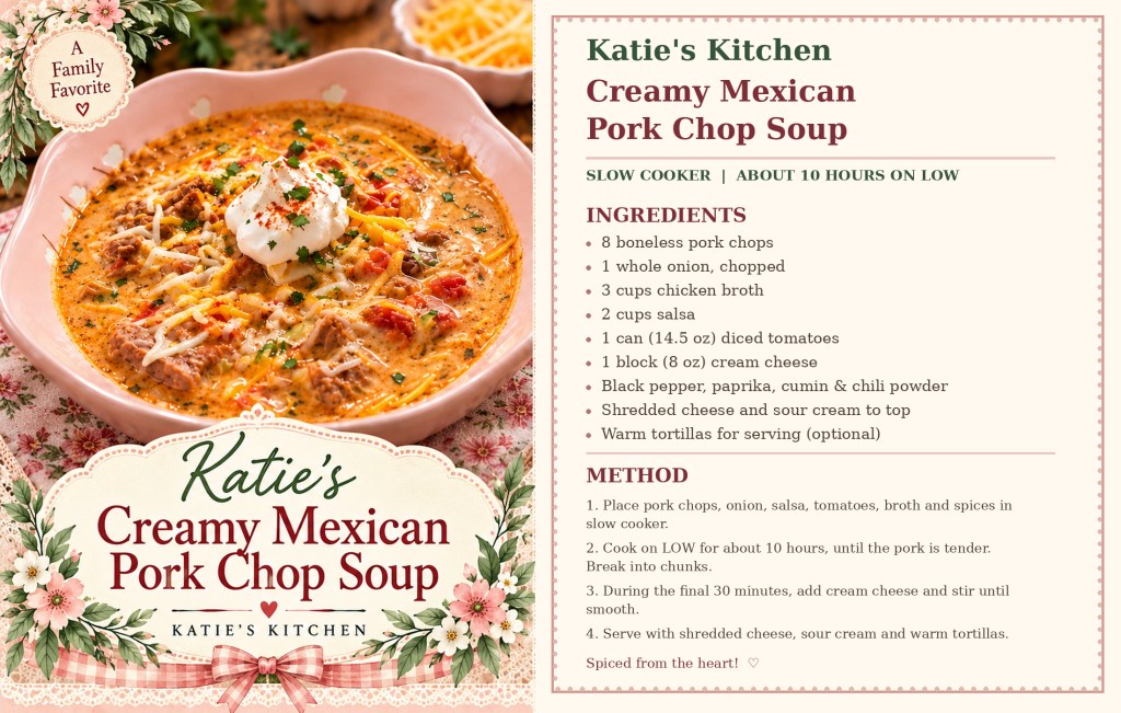 Katie’s Creamy Mexican Pork Chop Soup ♡ | A Crockpot Keeper