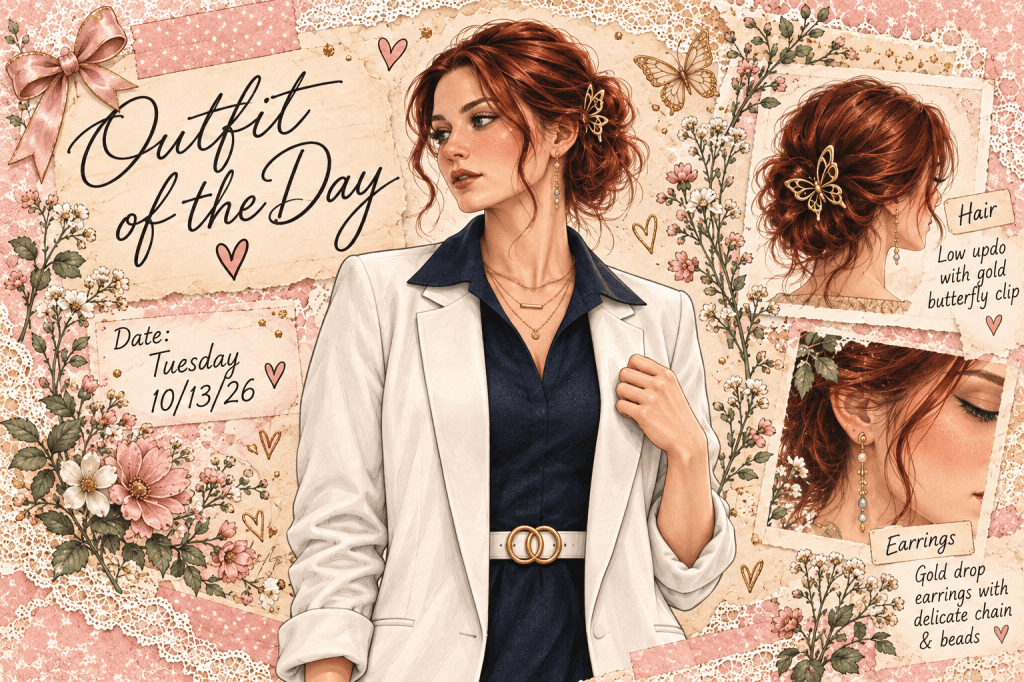 White Blazer, Gold Details & a Butterfly Clip&nbsp;♡