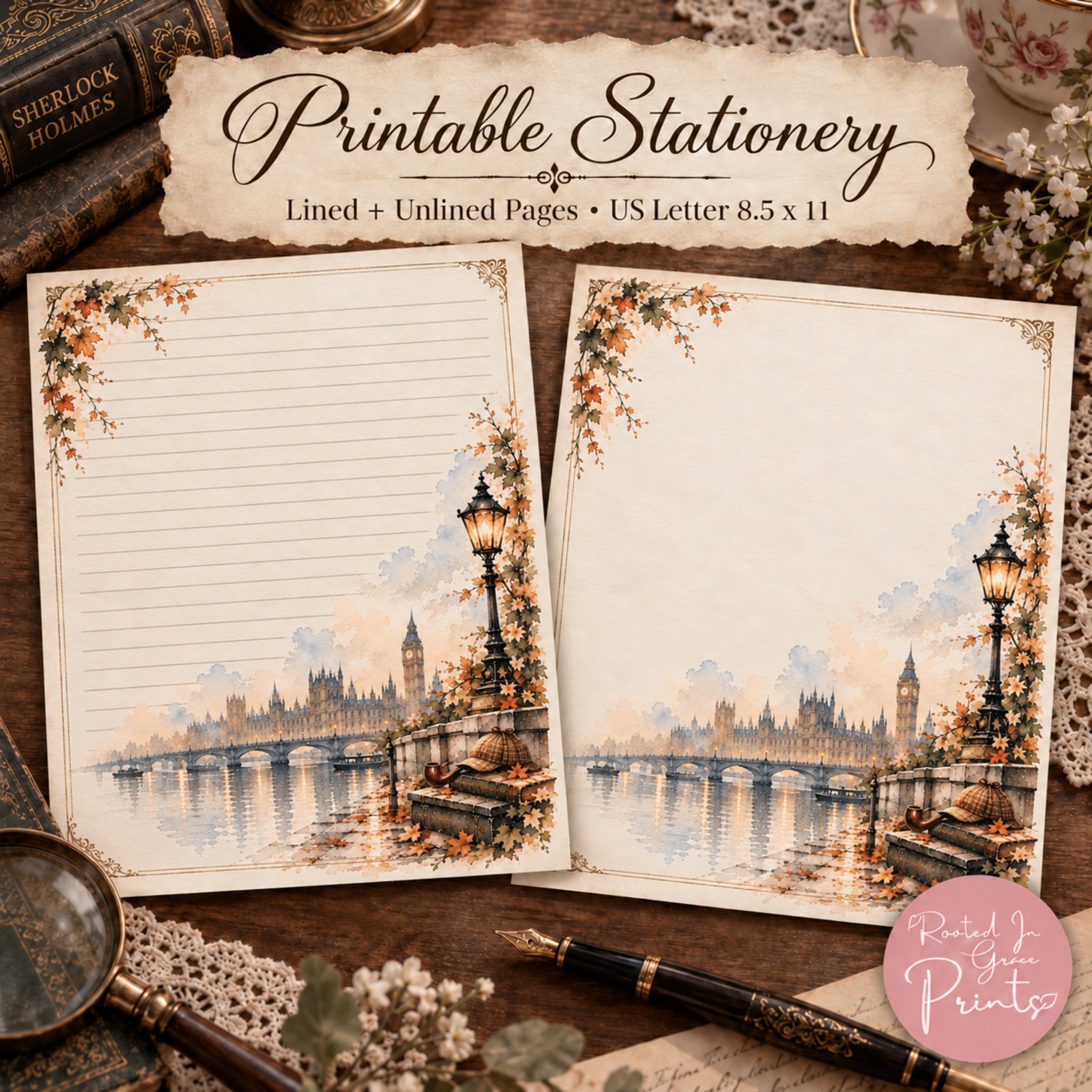 Original Sherlock Holmes Victorian stationery listing photograph