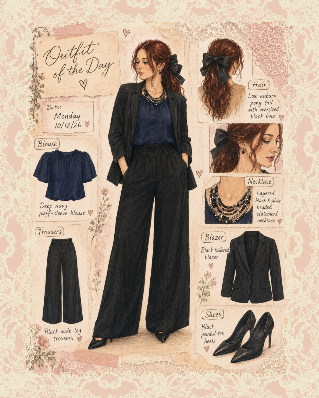 Monday outfit collage, October 12–16, 2026